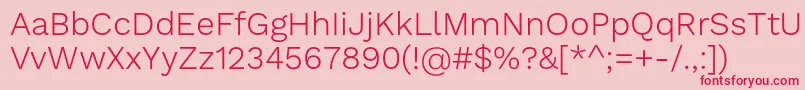 Weitere Informationen zur WorksansLight-Schriftart WorksansLight-Schriftart – Rote Schriften auf rosa Hintergrund
