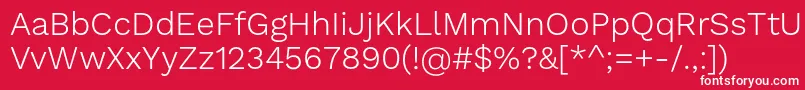 WorksansLight Font – White Fonts on Red Background