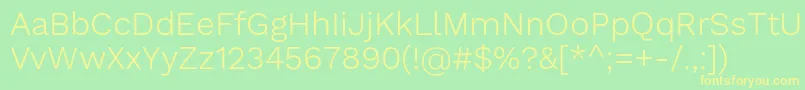 WorksansLight Font – Yellow Fonts on Green Background