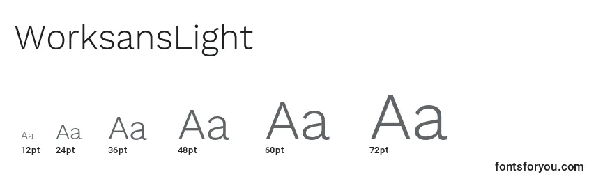 WorksansLight Font Sizes