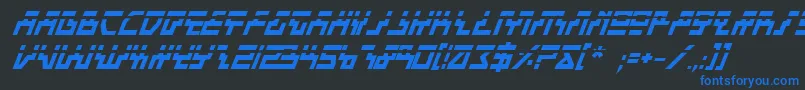 BeamRiderBoldItalicLaser Font – Blue Fonts on Black Background