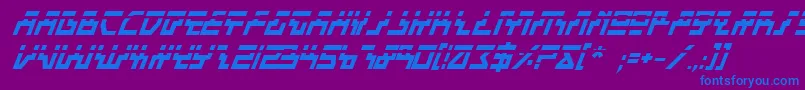 フォントBeamRiderBoldItalicLaser – 紫色の背景に青い文字