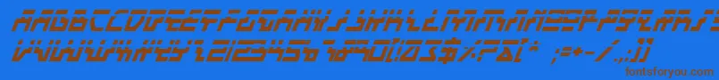 BeamRiderBoldItalicLaser Font – Brown Fonts on Blue Background