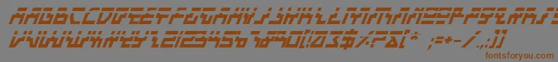 BeamRiderBoldItalicLaser Font – Brown Fonts on Gray Background