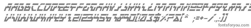 フォントBeamRiderBoldItalicLaser – 白い背景に灰色の文字