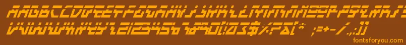 BeamRiderBoldItalicLaser Font – Orange Fonts on Brown Background
