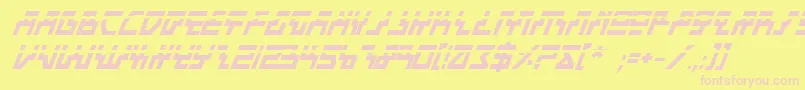 BeamRiderBoldItalicLaser Font – Pink Fonts on Yellow Background