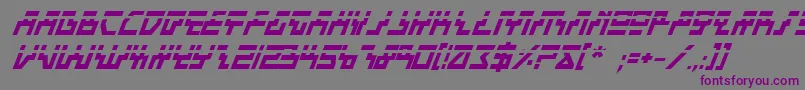 BeamRiderBoldItalicLaser Font – Purple Fonts on Gray Background