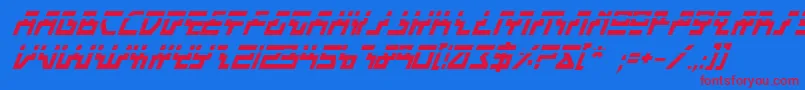 BeamRiderBoldItalicLaser Font – Red Fonts on Blue Background