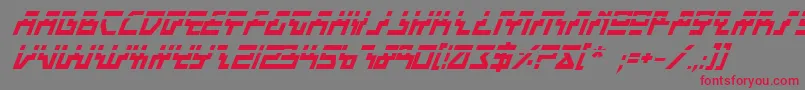 BeamRiderBoldItalicLaser-Schriftart – Rote Schriften auf grauem Hintergrund