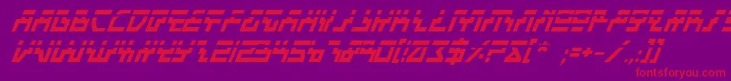 BeamRiderBoldItalicLaser Font – Red Fonts on Purple Background
