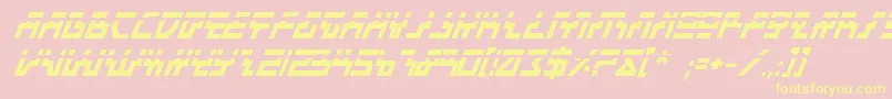 Police BeamRiderBoldItalicLaser – polices jaunes sur fond rose