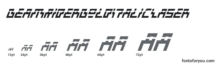 BeamRiderBoldItalicLaser Font Sizes