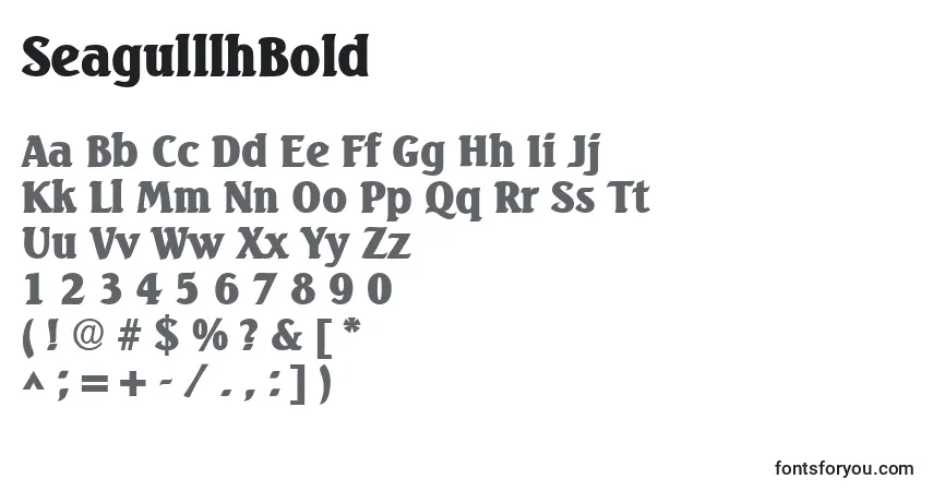Шрифт SeagulllhBold – алфавит, цифры, специальные символы