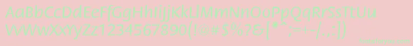 FloraNormal Font – Green Fonts on Pink Background