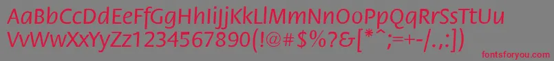 FloraNormal Font – Red Fonts on Gray Background