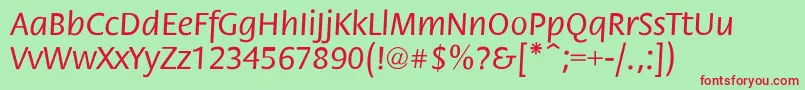 FloraNormal Font – Red Fonts on Green Background
