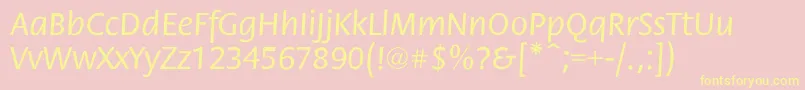 FloraNormal Font – Yellow Fonts on Pink Background