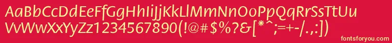 FloraNormal Font – Yellow Fonts on Red Background