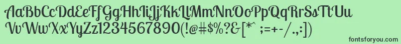 Шрифт LobstertwoRegular – чёрные шрифты на зелёном фоне