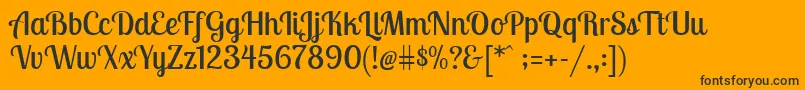 LobstertwoRegular-Schriftart – Schwarze Schriften auf orangefarbenem Hintergrund