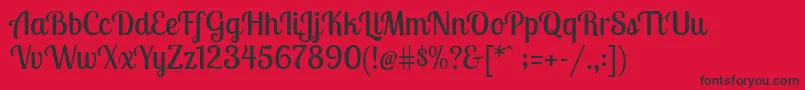 Czcionka LobstertwoRegular – czarne czcionki na czerwonym tle