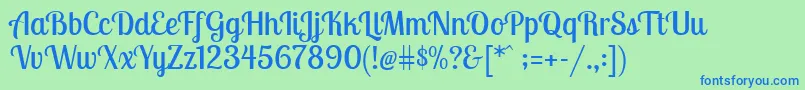 LobstertwoRegular Font – Blue Fonts on Green Background