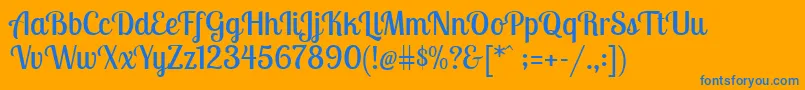 LobstertwoRegular Font – Blue Fonts on Orange Background