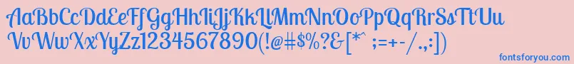 LobstertwoRegular Font – Blue Fonts on Pink Background