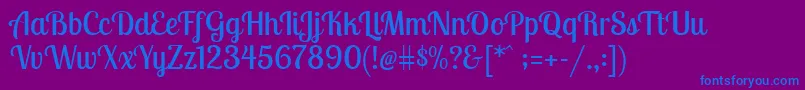 Шрифт LobstertwoRegular – синие шрифты на фиолетовом фоне