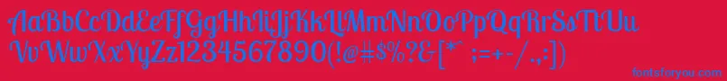 LobstertwoRegular Font – Blue Fonts on Red Background
