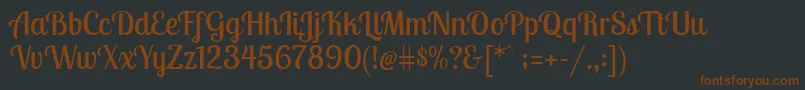 LobstertwoRegular-Schriftart – Braune Schriften auf schwarzem Hintergrund