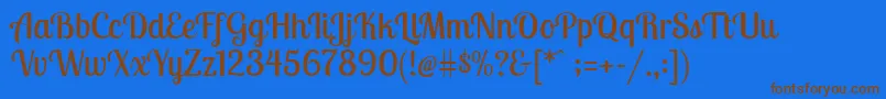 LobstertwoRegular Font – Brown Fonts on Blue Background
