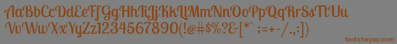 LobstertwoRegular Font – Brown Fonts on Gray Background