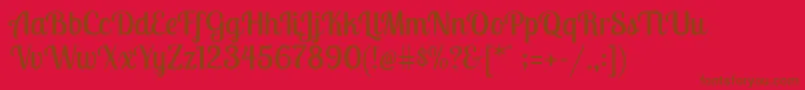 fuente LobstertwoRegular – Fuentes Marrones Sobre Fondo Rojo