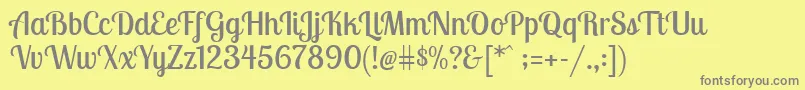 LobstertwoRegular-Schriftart – Graue Schriften auf gelbem Hintergrund