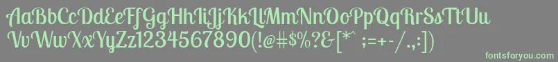 LobstertwoRegular Font – Green Fonts on Gray Background