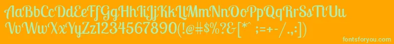 LobstertwoRegular Font – Green Fonts on Orange Background