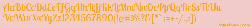 Шрифт LobstertwoRegular – оранжевые шрифты на розовом фоне