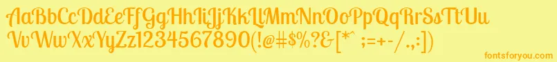 LobstertwoRegular Font – Orange Fonts on Yellow Background