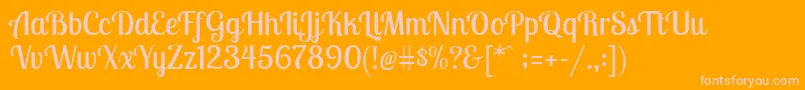 LobstertwoRegular Font – Pink Fonts on Orange Background