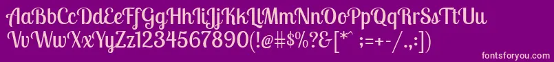 LobstertwoRegular Font – Pink Fonts on Purple Background