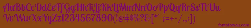 LobstertwoRegular Font – Purple Fonts on Brown Background