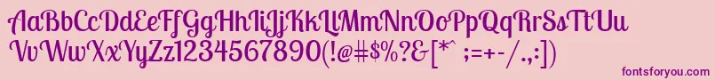 LobstertwoRegular Font – Purple Fonts on Pink Background