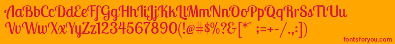 LobstertwoRegular Font – Red Fonts on Orange Background