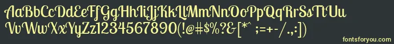 LobstertwoRegular Font – Yellow Fonts on Black Background