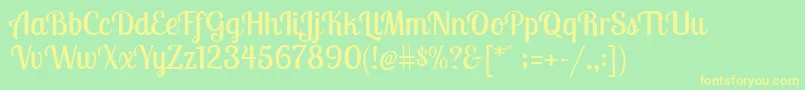 LobstertwoRegular Font – Yellow Fonts on Green Background