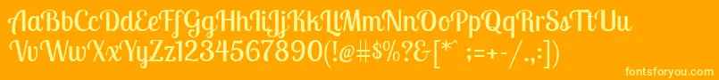 LobstertwoRegular Font – Yellow Fonts on Orange Background