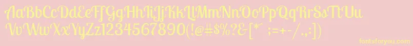 LobstertwoRegular Font – Yellow Fonts on Pink Background