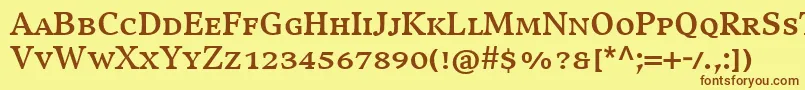 CompatilExquisitLtComBoldSmallCaps Font – Brown Fonts on Yellow Background